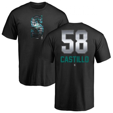Men's Seattle Mariners Luis Castillo ＃58 Midnight Mascot T-Shirt - Black