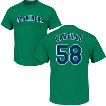 Men's Seattle Mariners Luis Castillo ＃58 Roster Name & Number T-Shirt - Green