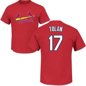Men's St. Louis Cardinals Bobby Tolan ＃17 Roster Name & Number T-Shirt - Red