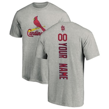 Men's St. Louis Cardinals Custom ＃00 Backer T-Shirt Ash