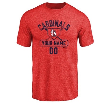 Men's St. Louis Cardinals Custom ＃00 Base Runner T-Shirt - Red