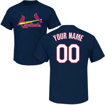 Men's St. Louis Cardinals Custom ＃00 Roster Name & Number T-Shirt - Navy