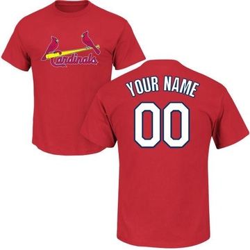 Men's St. Louis Cardinals Custom ＃00 Roster Name & Number T-Shirt - Red