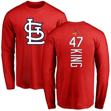 Men's St. Louis Cardinals John King ＃47 Backer Long Sleeve T-Shirt - Red