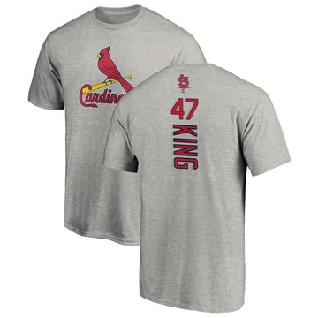 Men's St. Louis Cardinals John King ＃47 Backer T-Shirt Ash