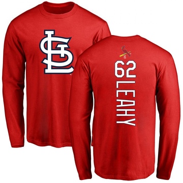 Men's St. Louis Cardinals Kyle Leahy ＃62 Backer Long Sleeve T-Shirt - Red