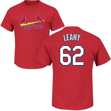 Men's St. Louis Cardinals Kyle Leahy ＃62 Roster Name & Number T-Shirt - Red