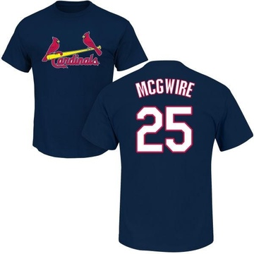 Men's St. Louis Cardinals Mark McGwire ＃25 Roster Name & Number T-Shirt - Navy