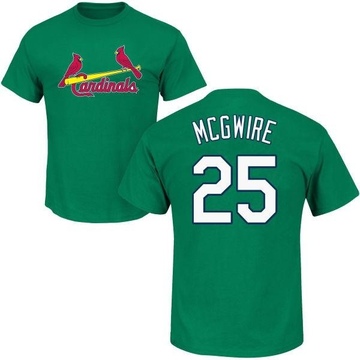 Men's St. Louis Cardinals Mark McGwire ＃25 St. Patrick's Day Roster Name & Number T-Shirt - Green