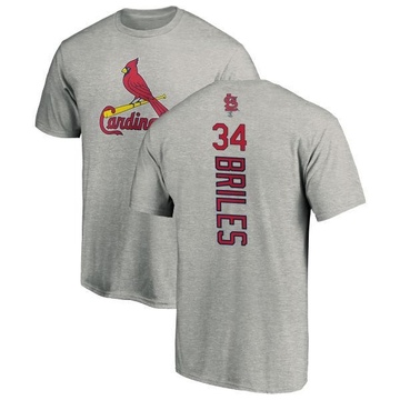 Men's St. Louis Cardinals Nelson Briles ＃34 Backer T-Shirt Ash
