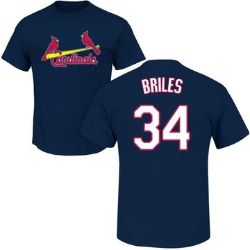 Men's St. Louis Cardinals Nelson Briles ＃34 Roster Name & Number T-Shirt - Navy