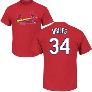 Men's St. Louis Cardinals Nelson Briles ＃34 Roster Name & Number T-Shirt - Red