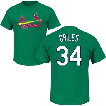 Men's St. Louis Cardinals Nelson Briles ＃34 St. Patrick's Day Roster Name & Number T-Shirt - Green