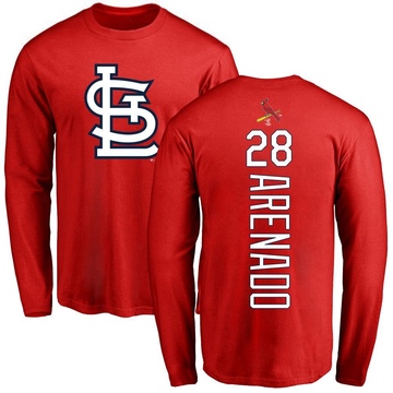 Men's St. Louis Cardinals Nolan Arenado ＃28 Backer Long Sleeve T-Shirt - Red