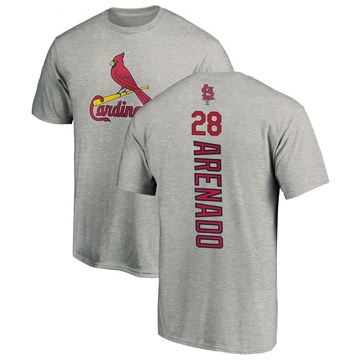 Men's St. Louis Cardinals Nolan Arenado ＃28 Backer T-Shirt Ash