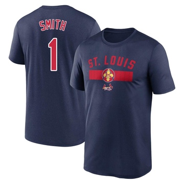 Men's St. Louis Cardinals Ozzie Smith ＃1 Legend 2024 City Connect Performance Name & Number T-Shirt - Navy