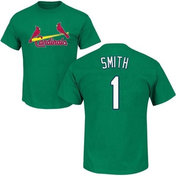 Men's St. Louis Cardinals Ozzie Smith ＃1 St. Patrick's Day Roster Name & Number T-Shirt - Green