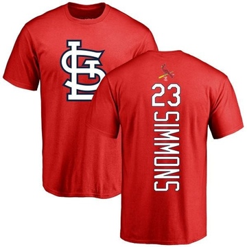 Men's St. Louis Cardinals Ted Simmons ＃23 Backer T-Shirt - Red