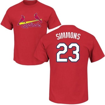 Men's St. Louis Cardinals Ted Simmons ＃23 Roster Name & Number T-Shirt - Red