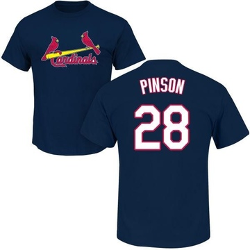 Men's St. Louis Cardinals Vada Pinson ＃28 Roster Name & Number T-Shirt - Navy