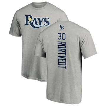 Men's Tampa Bay Rays Ben Rortvedt ＃30 Backer T-Shirt Ash