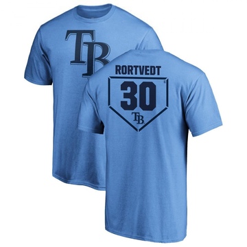 Men's Tampa Bay Rays Ben Rortvedt ＃30 RBI T-Shirt - Light Blue