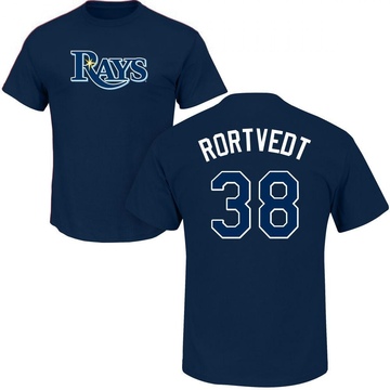 Men's Tampa Bay Rays Ben Rortvedt ＃38 Roster Name & Number T-Shirt - Navy