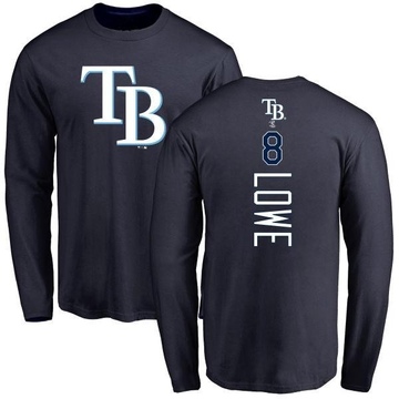 Men's Tampa Bay Rays Brandon Lowe ＃8 Backer Long Sleeve T-Shirt - Navy