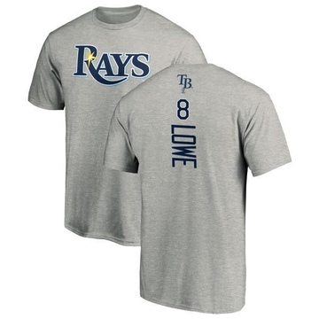 Men's Tampa Bay Rays Brandon Lowe ＃8 Backer T-Shirt Ash