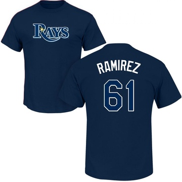 Men's Tampa Bay Rays Erasmo Ramirez ＃61 Roster Name & Number T-Shirt - Navy
