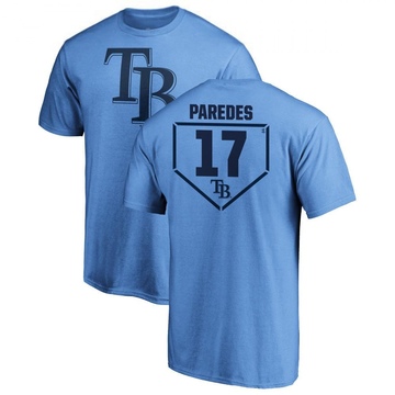 Men's Tampa Bay Rays Isaac Paredes ＃17 RBI T-Shirt - Light Blue