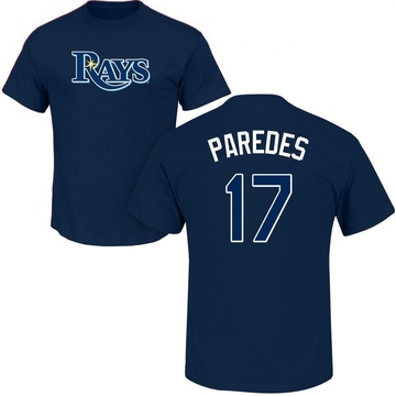 Men's Tampa Bay Rays Isaac Paredes ＃17 Roster Name & Number T-Shirt - Navy