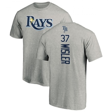 Men's Tampa Bay Rays Matt Wisler ＃37 Backer T-Shirt Ash