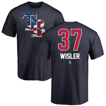 Men's Tampa Bay Rays Matt Wisler ＃37 Name and Number Banner Wave T-Shirt - Navy