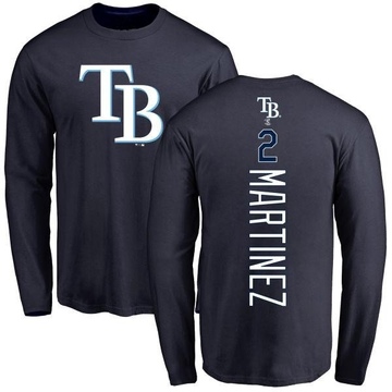 Men's Tampa Bay Rays Michael Martinez ＃2 Backer Long Sleeve T-Shirt - Navy