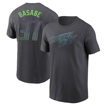 Men's Tampa Bay Rays Osleivis Basabe ＃37 2024 City Connect T-Shirt - Charcoal