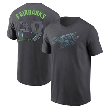 Men's Tampa Bay Rays Pete Fairbanks ＃29 2024 City Connect T-Shirt - Charcoal