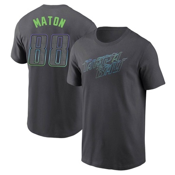 Men's Tampa Bay Rays Phil Maton ＃88 2024 City Connect T-Shirt - Charcoal