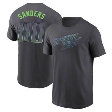Men's Tampa Bay Rays Phoenix Sanders ＃80 2024 City Connect T-Shirt - Charcoal