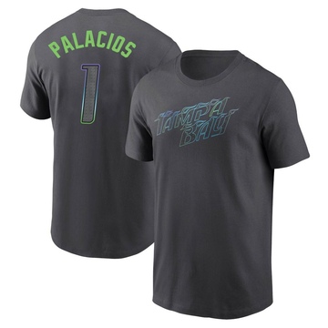Men's Tampa Bay Rays Richie Palacios ＃1 2024 City Connect T-Shirt - Charcoal