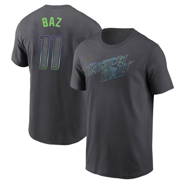 Men's Tampa Bay Rays Shane Baz ＃11 2024 City Connect T-Shirt - Charcoal