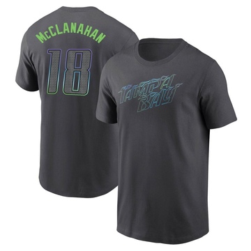 Men's Tampa Bay Rays Shane McClanahan ＃18 2024 City Connect T-Shirt - Charcoal