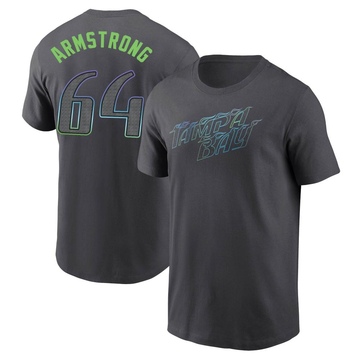 Men's Tampa Bay Rays Shawn Armstrong ＃64 2024 City Connect T-Shirt - Charcoal