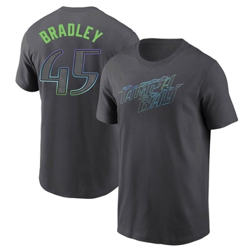 Men's Tampa Bay Rays Taj Bradley ＃45 2024 City Connect T-Shirt - Charcoal