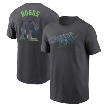 Men's Tampa Bay Rays Wade Boggs ＃12 2024 City Connect T-Shirt - Charcoal