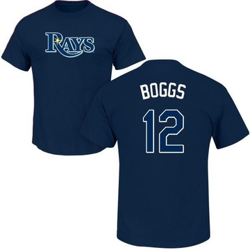 Men's Tampa Bay Rays Wade Boggs ＃12 Roster Name & Number T-Shirt - Navy