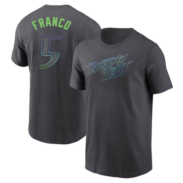 Men's Tampa Bay Rays Wander Franco ＃5 2024 City Connect T-Shirt - Charcoal