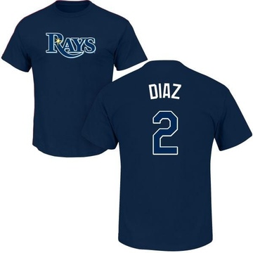 Men's Tampa Bay Rays Yandy Diaz ＃2 Roster Name & Number T-Shirt - Navy