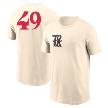 Men's Texas Rangers Austin Pruitt ＃49 2023 City Connect Name & Number T-Shirt - Cream