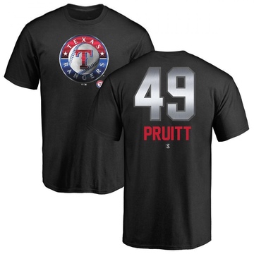 Men's Texas Rangers Austin Pruitt ＃49 Midnight Mascot T-Shirt - Black